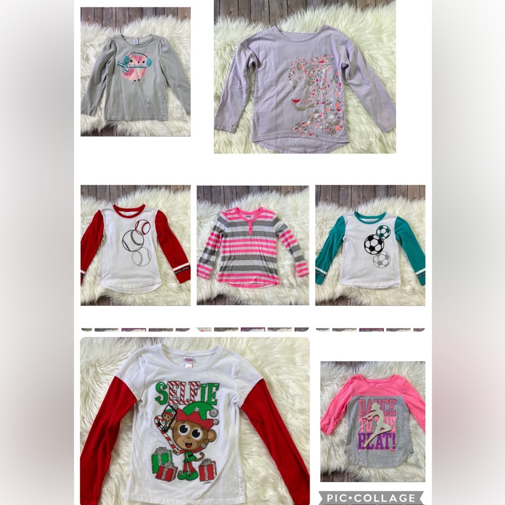 Justice Gymboree Bundle Of 7 Long Sleeve Tops Girl Size 6